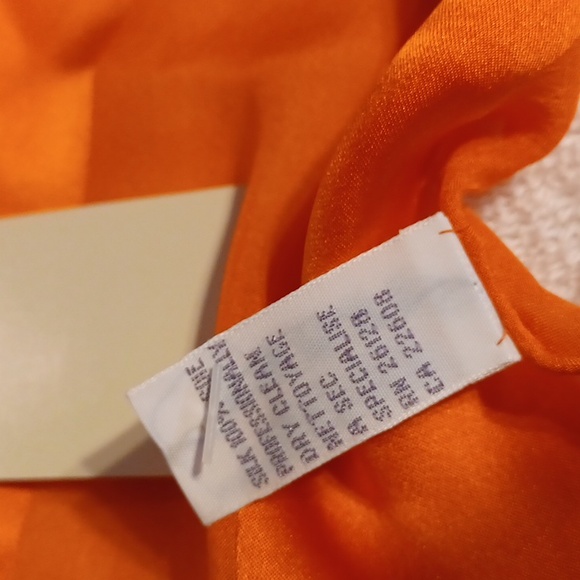 Silk scarve12x60 inches orange New with tags ECHO - Picture 3 of 4
